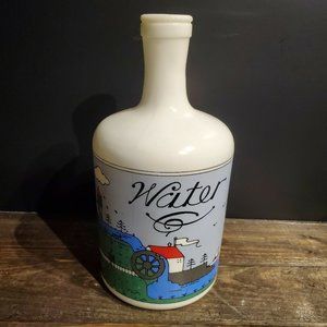 Milk Glass Water Jug Bottle Made in Italy Provende